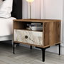Hanah Home Lizbon 531 Mesilla de Noche Nogal y Blanco